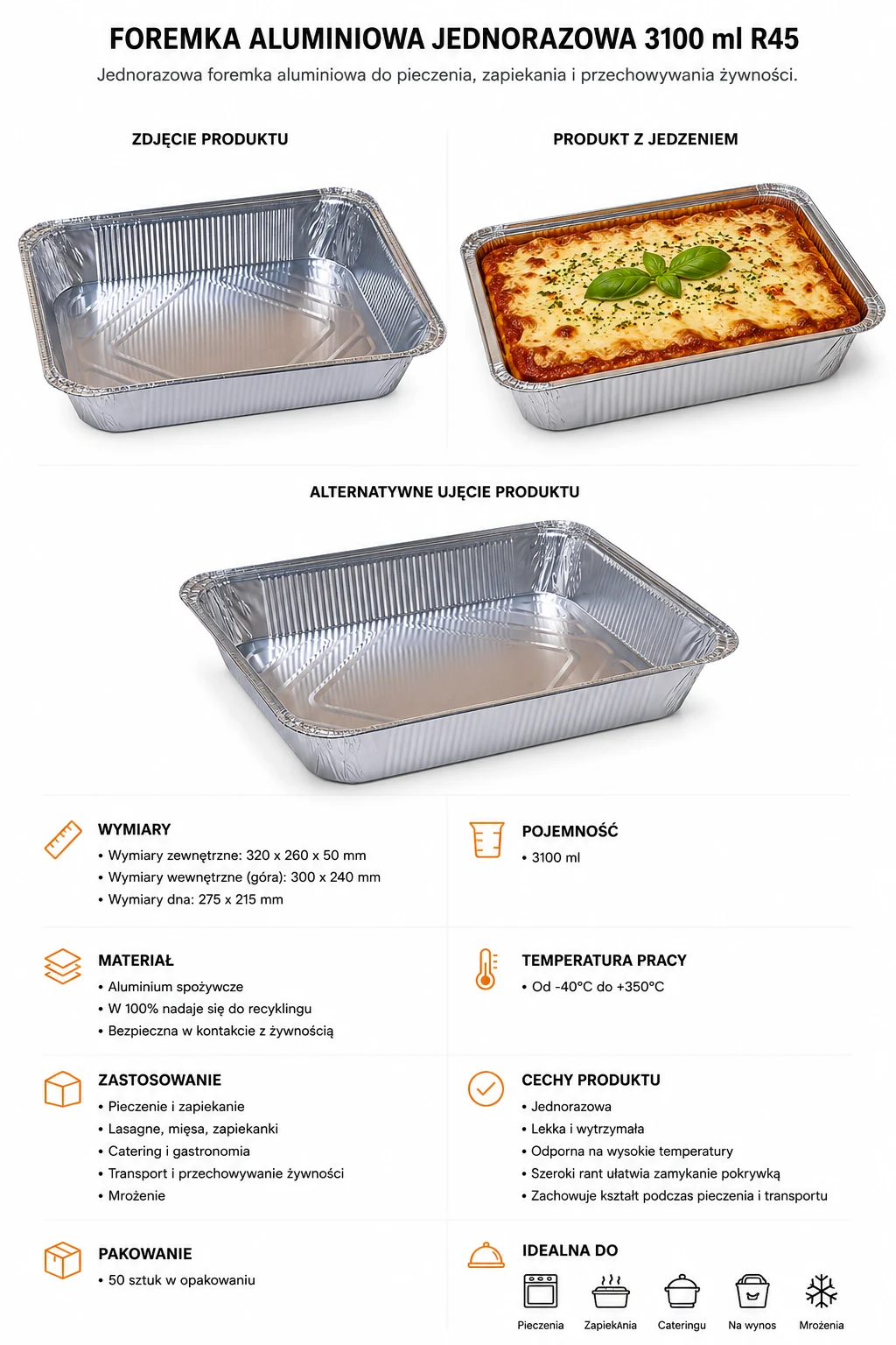 Forma aluminiowa 3100ml