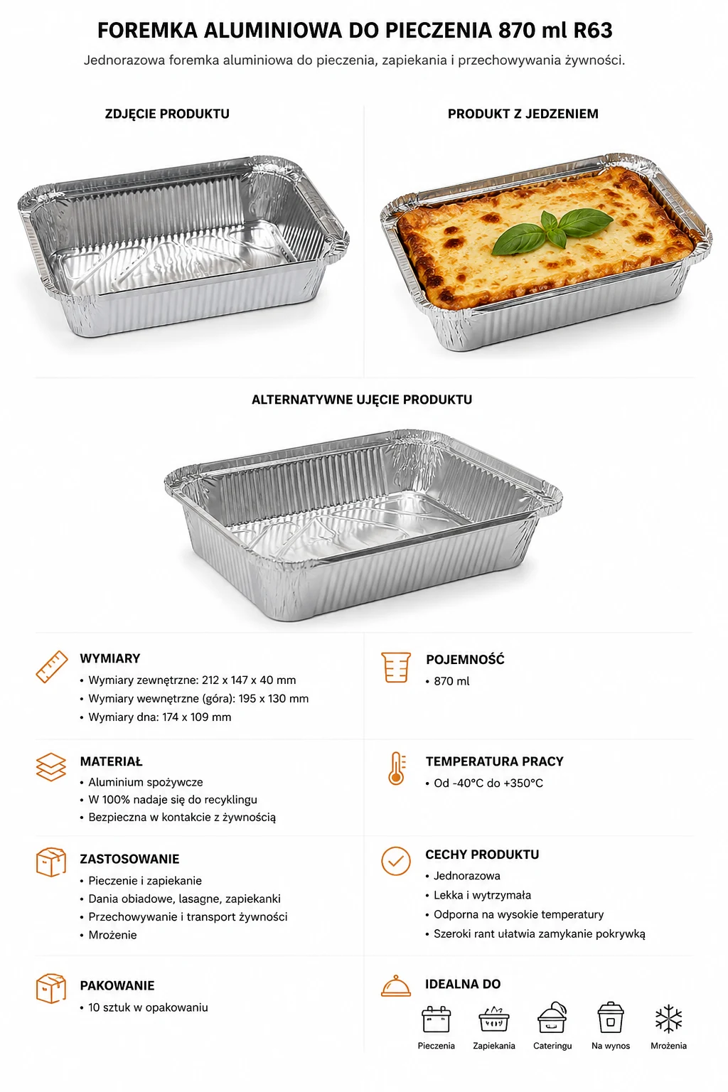Forma aluminiowa 870ml