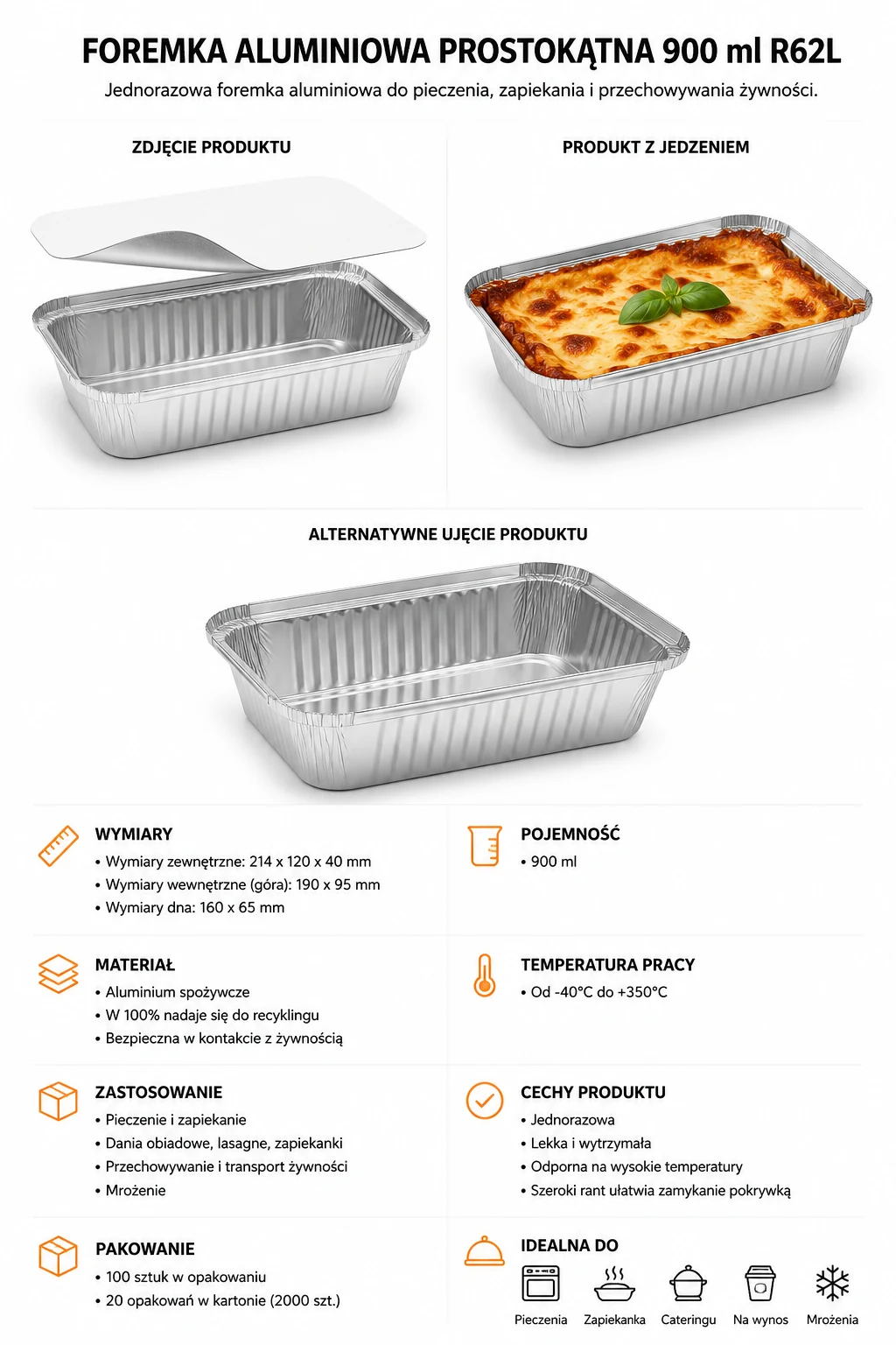 Forma aluminiowa 900ml