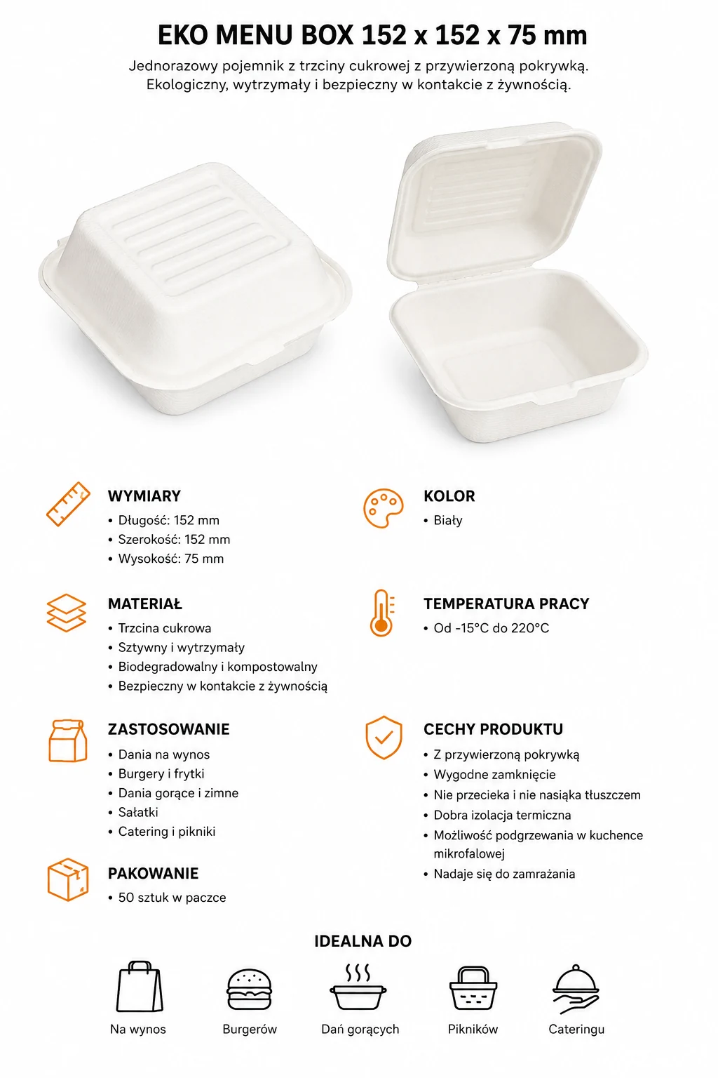 Menu box trzcina hamburger 152x152