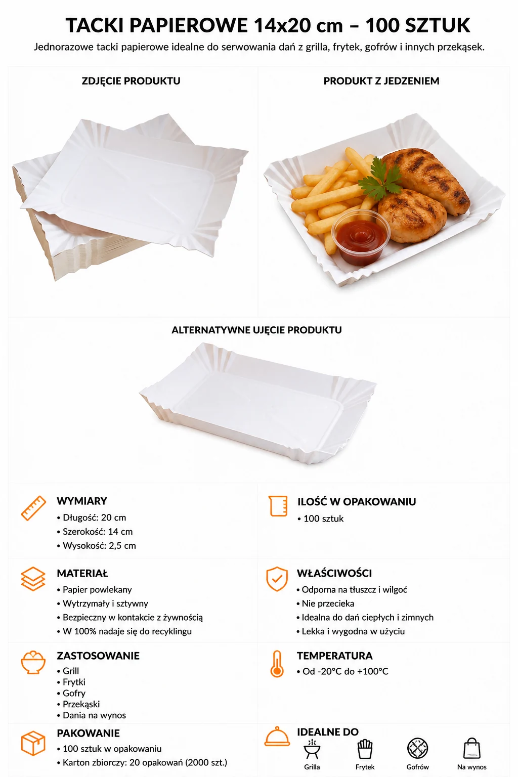 Tacka papierowa 14 × 20 cm